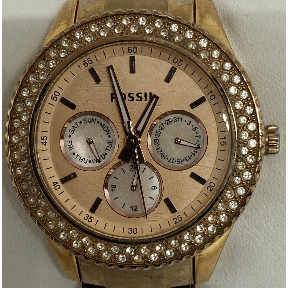 Fossil ES3003 Women's Stainless Steel Analog Rose Gold Dial Quartz Watch CM377